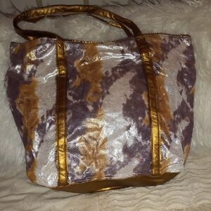 Matalic Gold and Brown Tote Bag Sholder Bag Purse